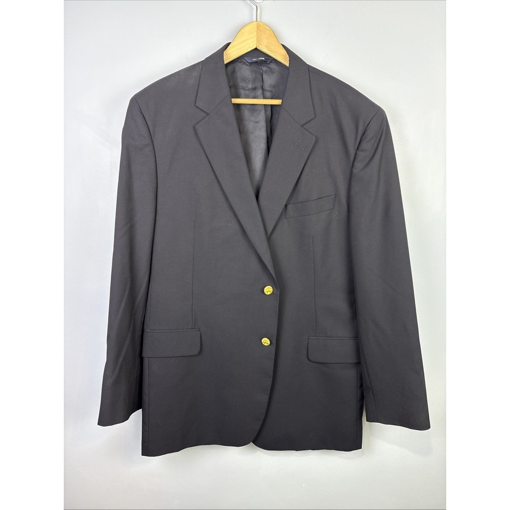 Brooks Brothers Blazer Mens 48 Long Navy Wool Brooksease Loro Piana Gold Buttons